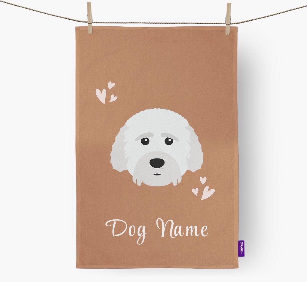 'Hearts' - Personalized {breedFullName} Dish Towel