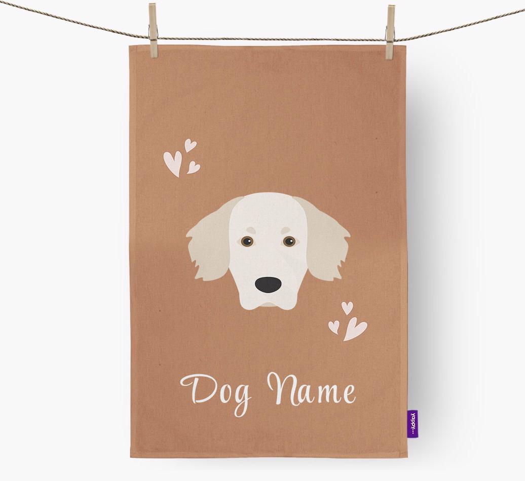 'Hearts' - Personalized {breedFullName} Dish Towel