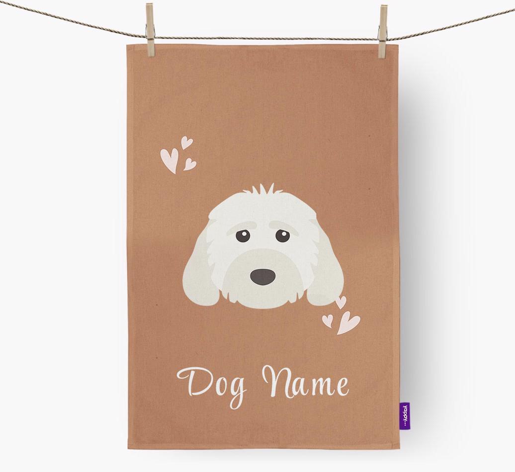 'Hearts' - Personalized {breedFullName} Dish Towel