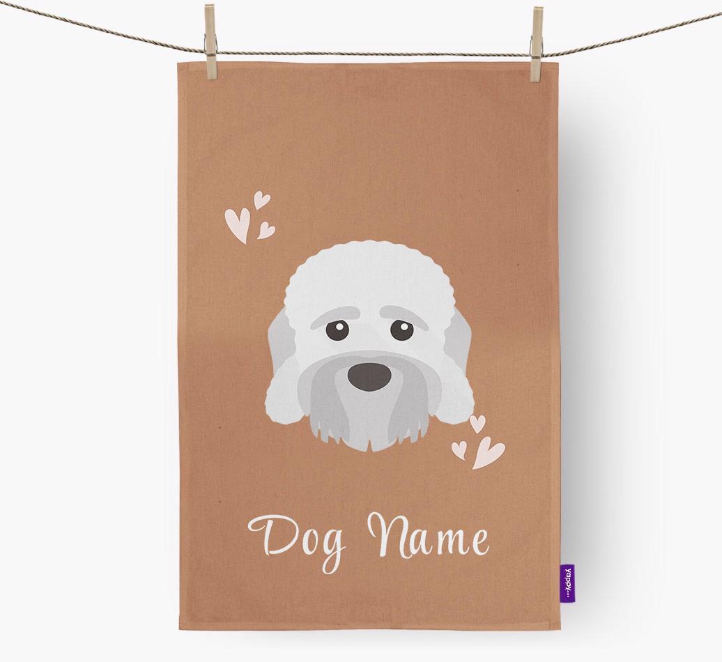 'Hearts' - Personalized {breedFullName} Dish Towel