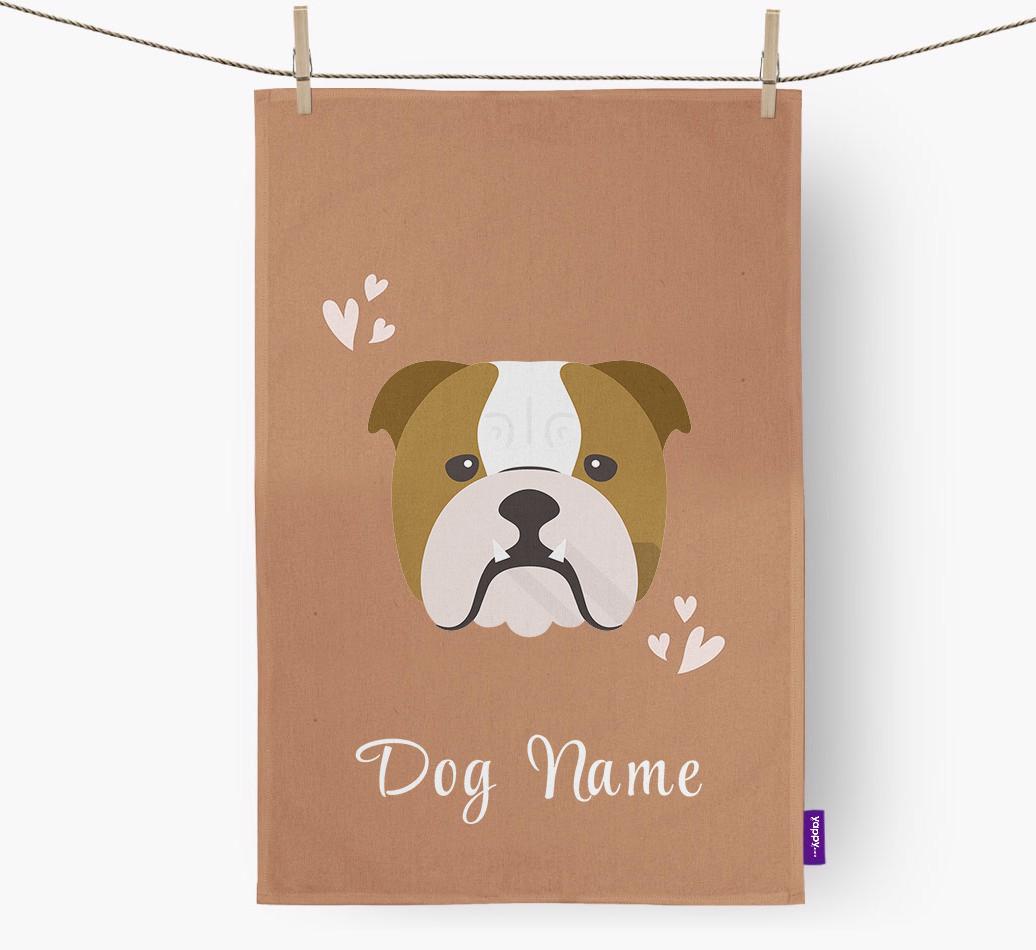 'Hearts' - Personalized {breedFullName} Dish Towel