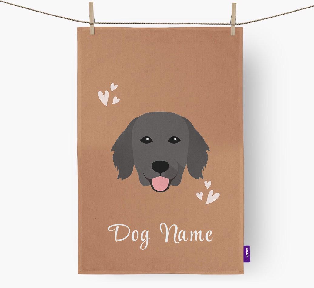 'Hearts' - Personalized {breedFullName} Dish Towel