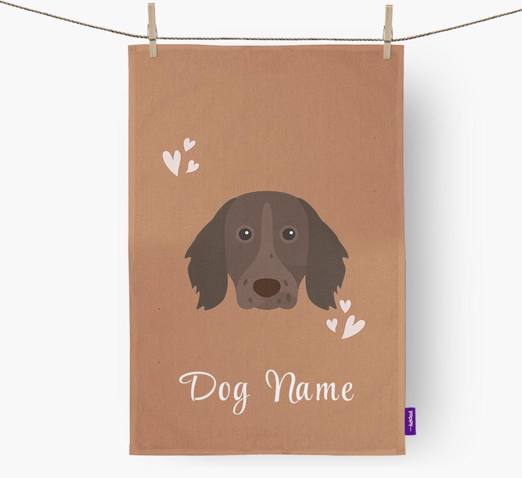 'Hearts' - Personalized {breedFullName} Dish Towel