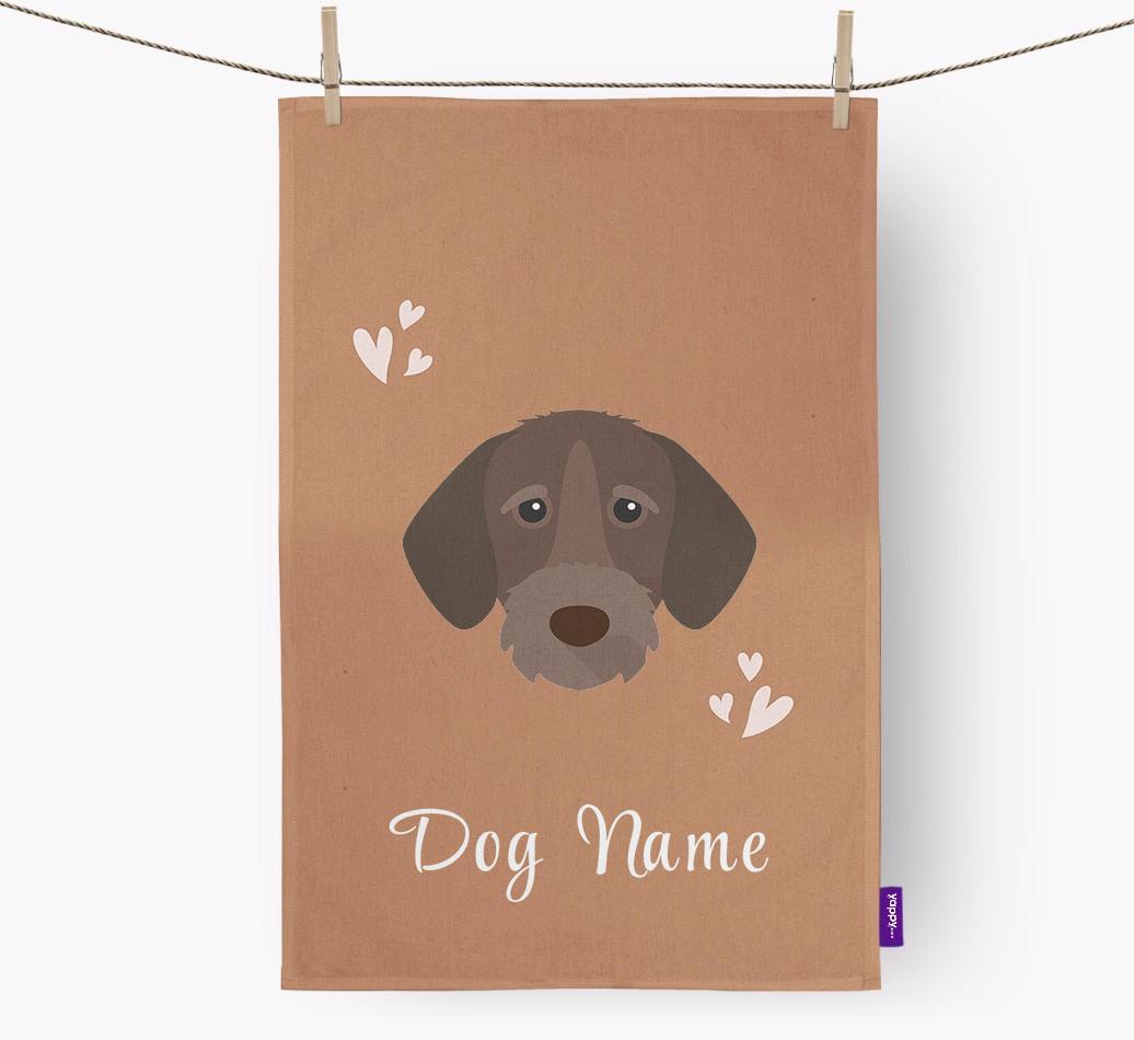 'Hearts' - Personalized {breedFullName} Dish Towel