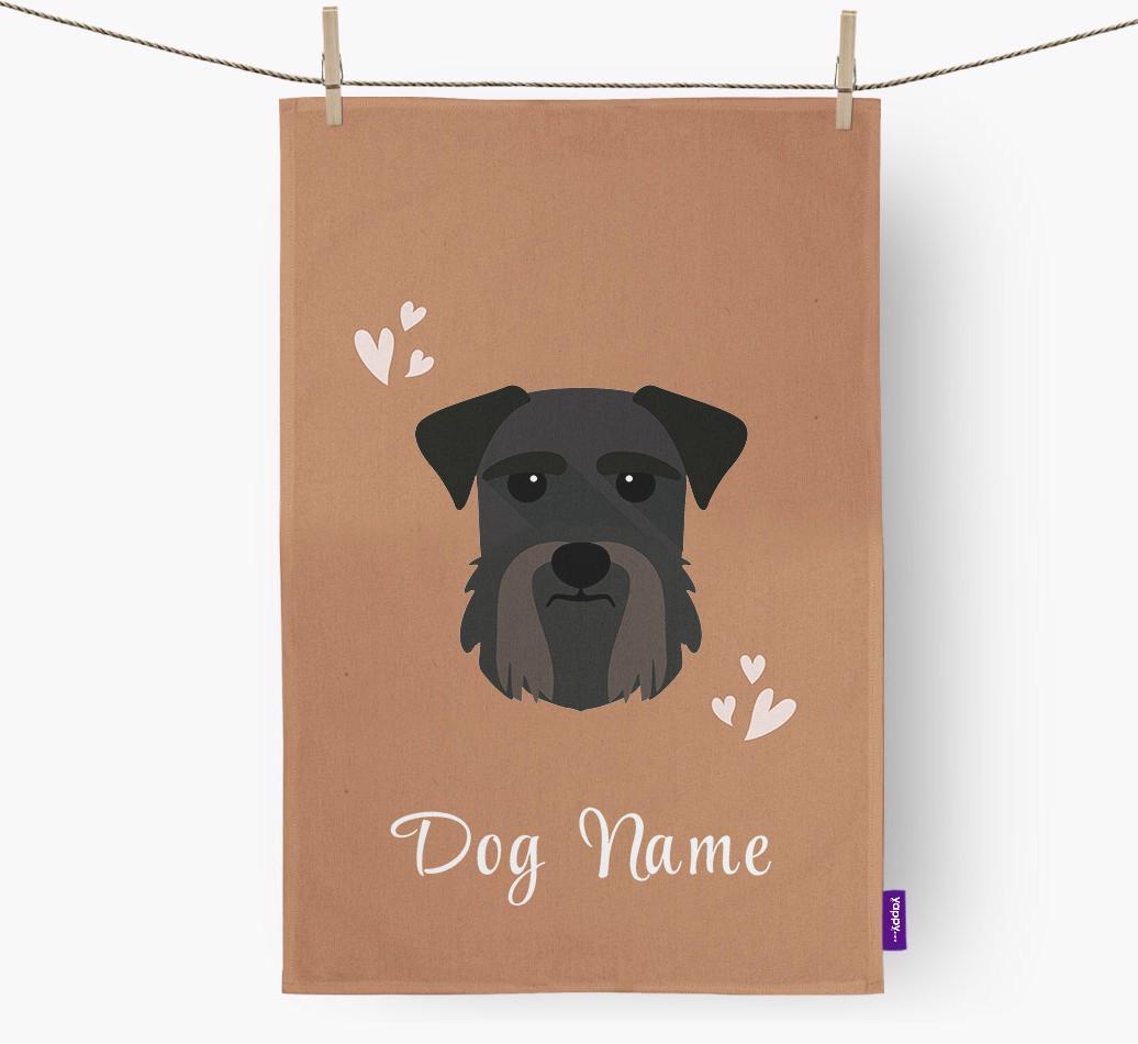 'Hearts' - Personalized {breedFullName} Dish Towel