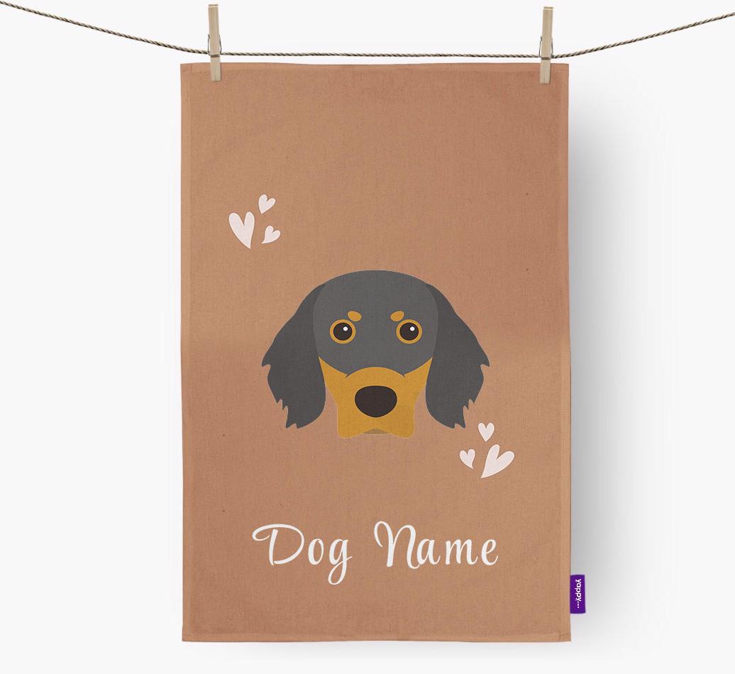 'Hearts' - Personalized {breedFullName} Dish Towel