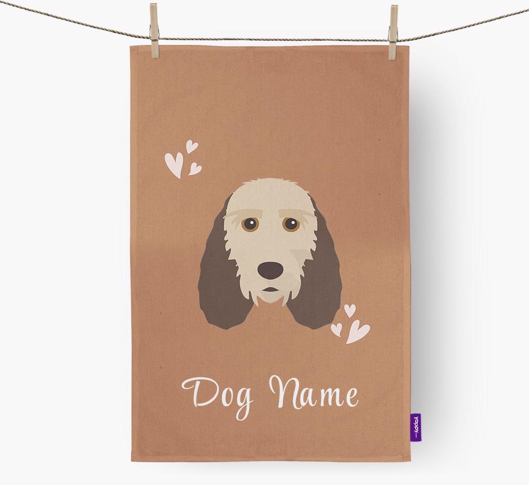 'Hearts' - Personalized {breedFullName} Dish Towel