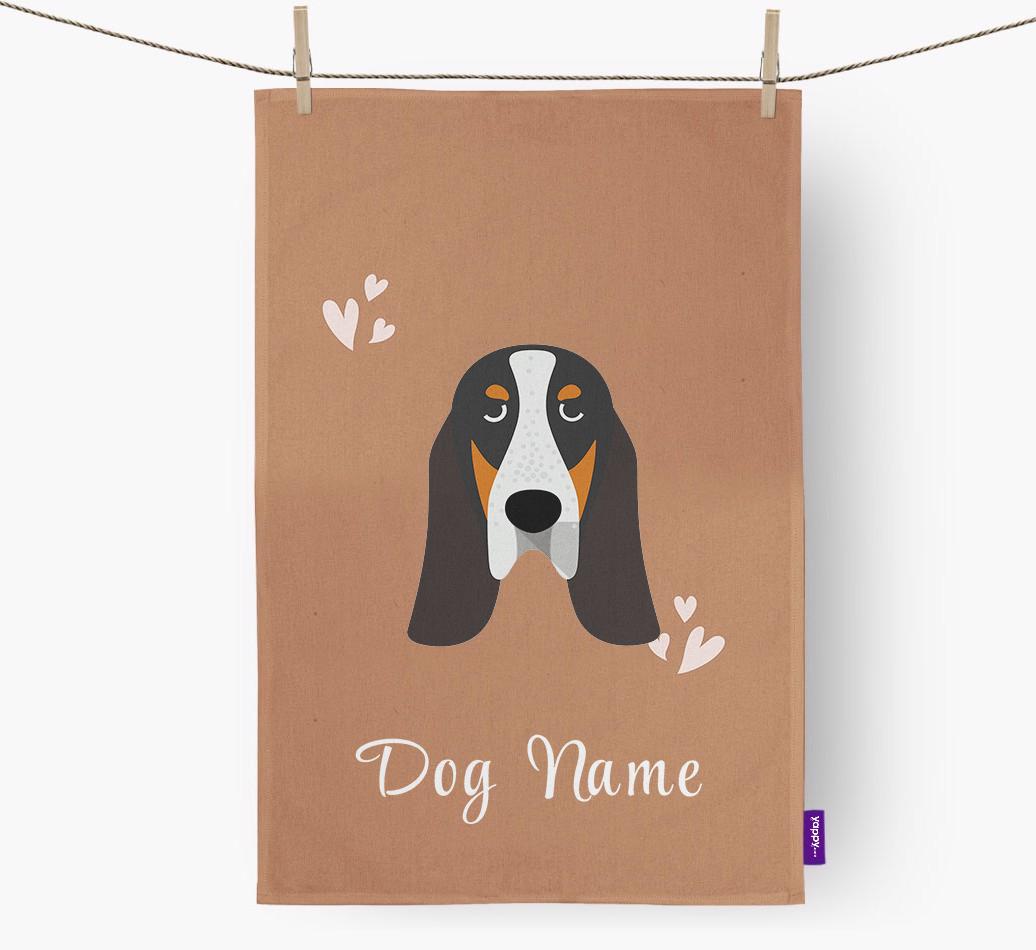 'Hearts' - Personalized {breedFullName} Dish Towel