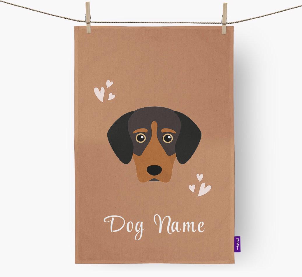 'Hearts' - Personalized {breedFullName} Dish Towel