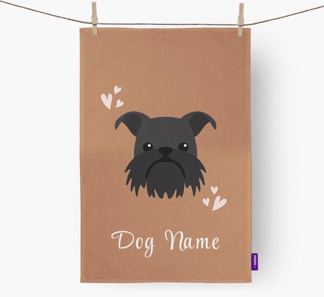 'Hearts' - Personalized {breedFullName} Dish Towel