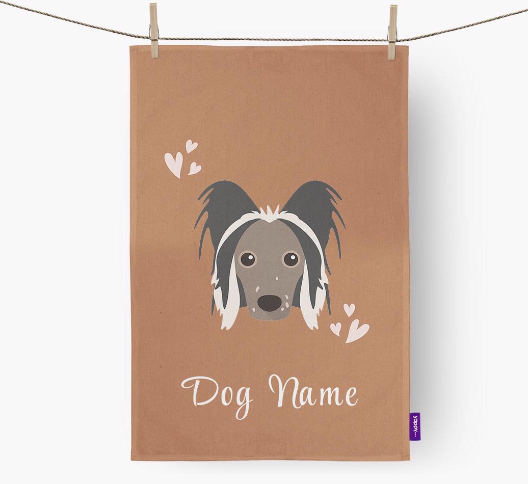 'Hearts' - Personalized {breedFullName} Dish Towel