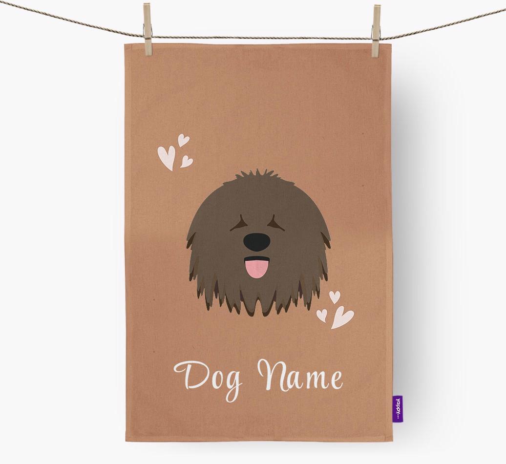 'Hearts' - Personalized {breedFullName} Dish Towel