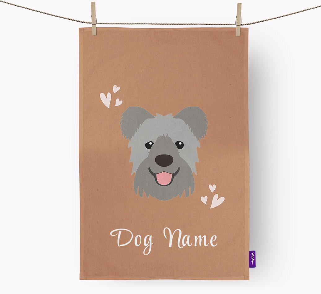 'Hearts' - Personalized {breedFullName} Dish Towel