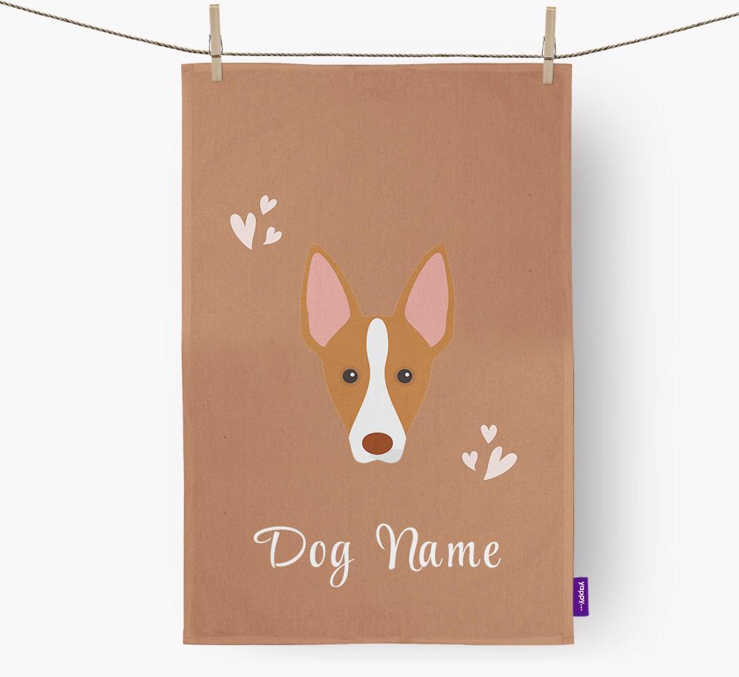 'Hearts' - Personalized {breedFullName} Dish Towel