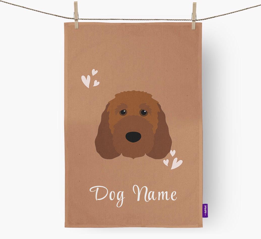 'Hearts' - Personalized {breedFullName} Dish Towel