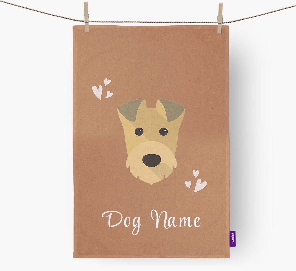 'Hearts' - Personalized {breedFullName} Dish Towel