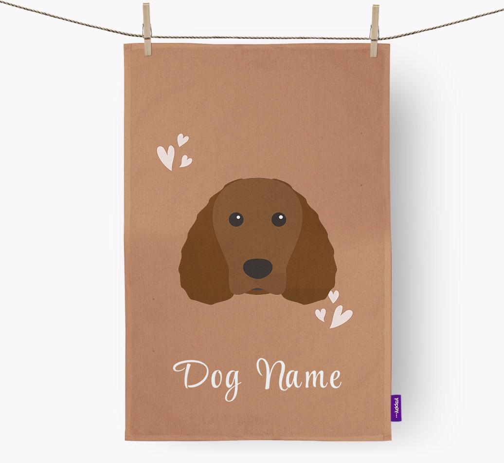 'Hearts' - Personalized {breedFullName} Dish Towel