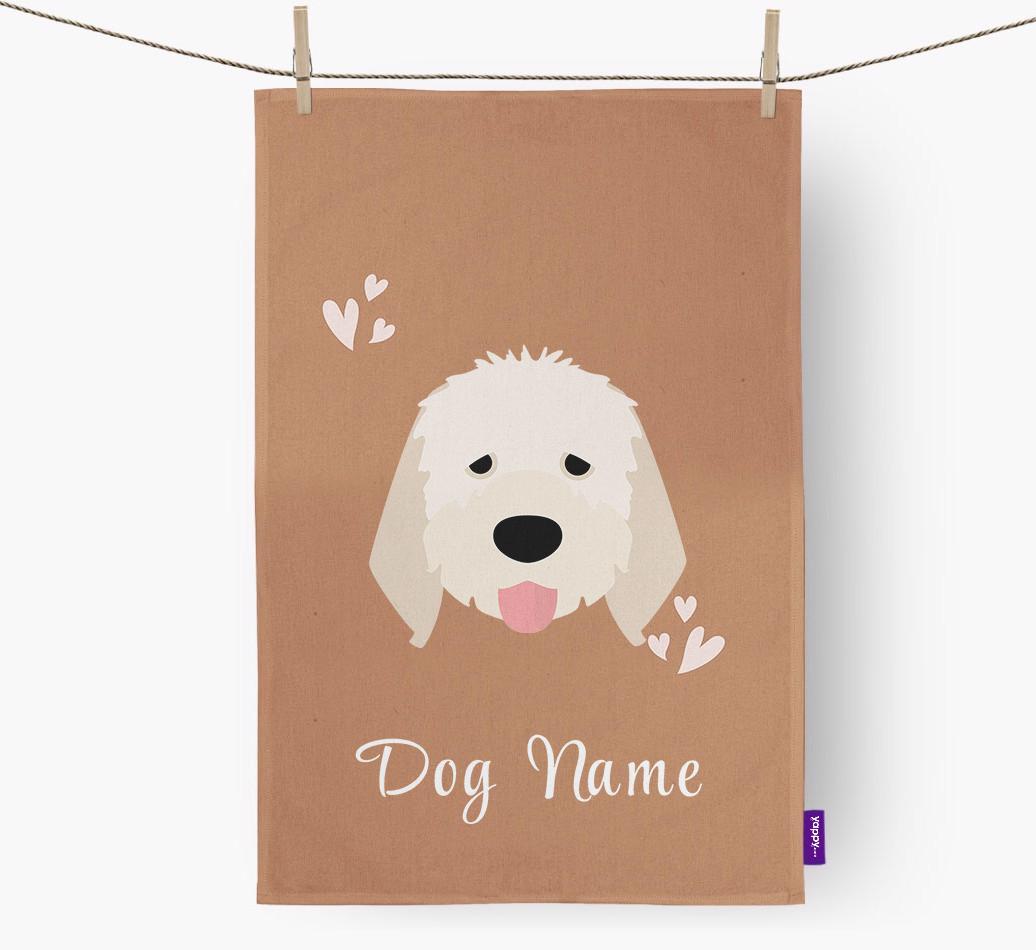 'Hearts' - Personalized {breedFullName} Dish Towel