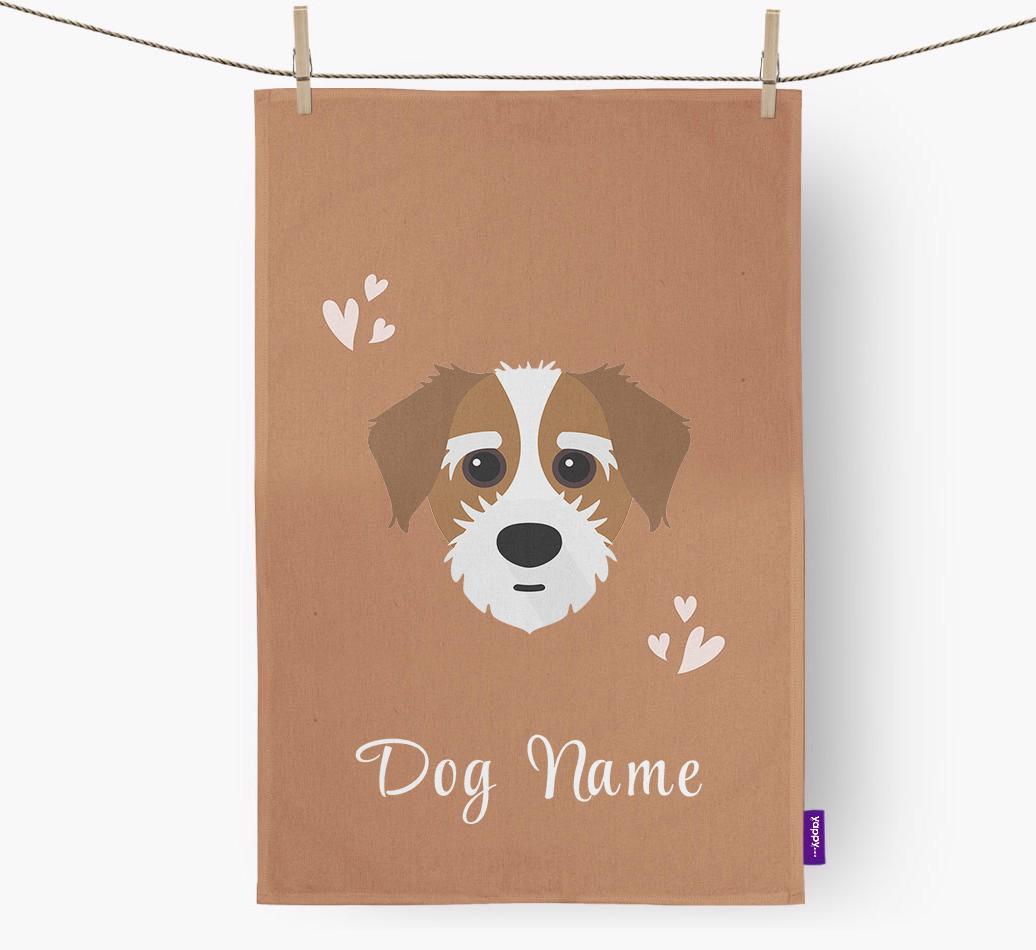 'Hearts' - Personalized {breedFullName} Dish Towel