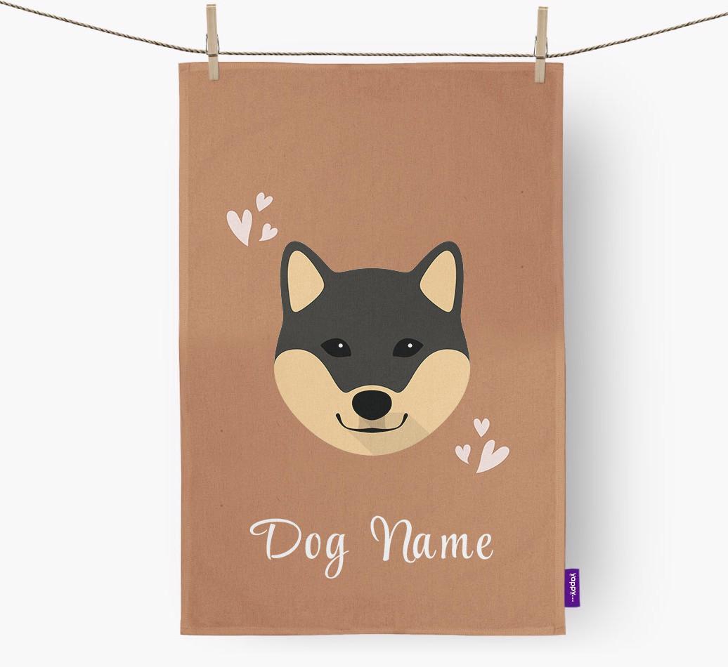 'Hearts' - Personalized {breedFullName} Dish Towel