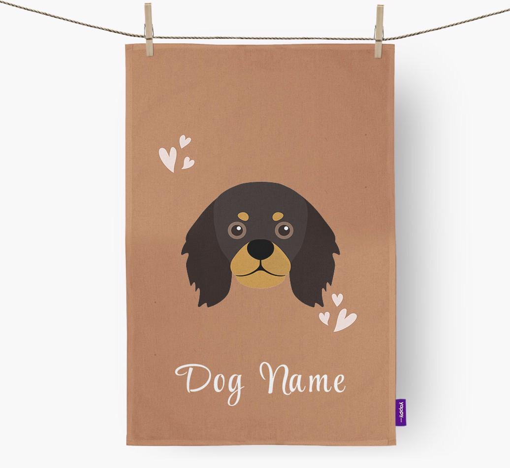 'Hearts' - Personalized {breedFullName} Dish Towel