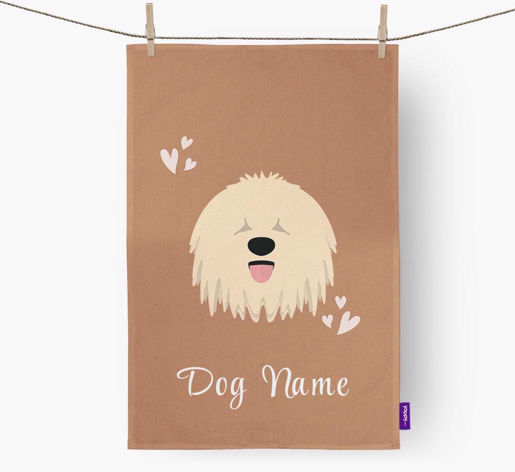 'Hearts' - Personalized {breedFullName} Dish Towel