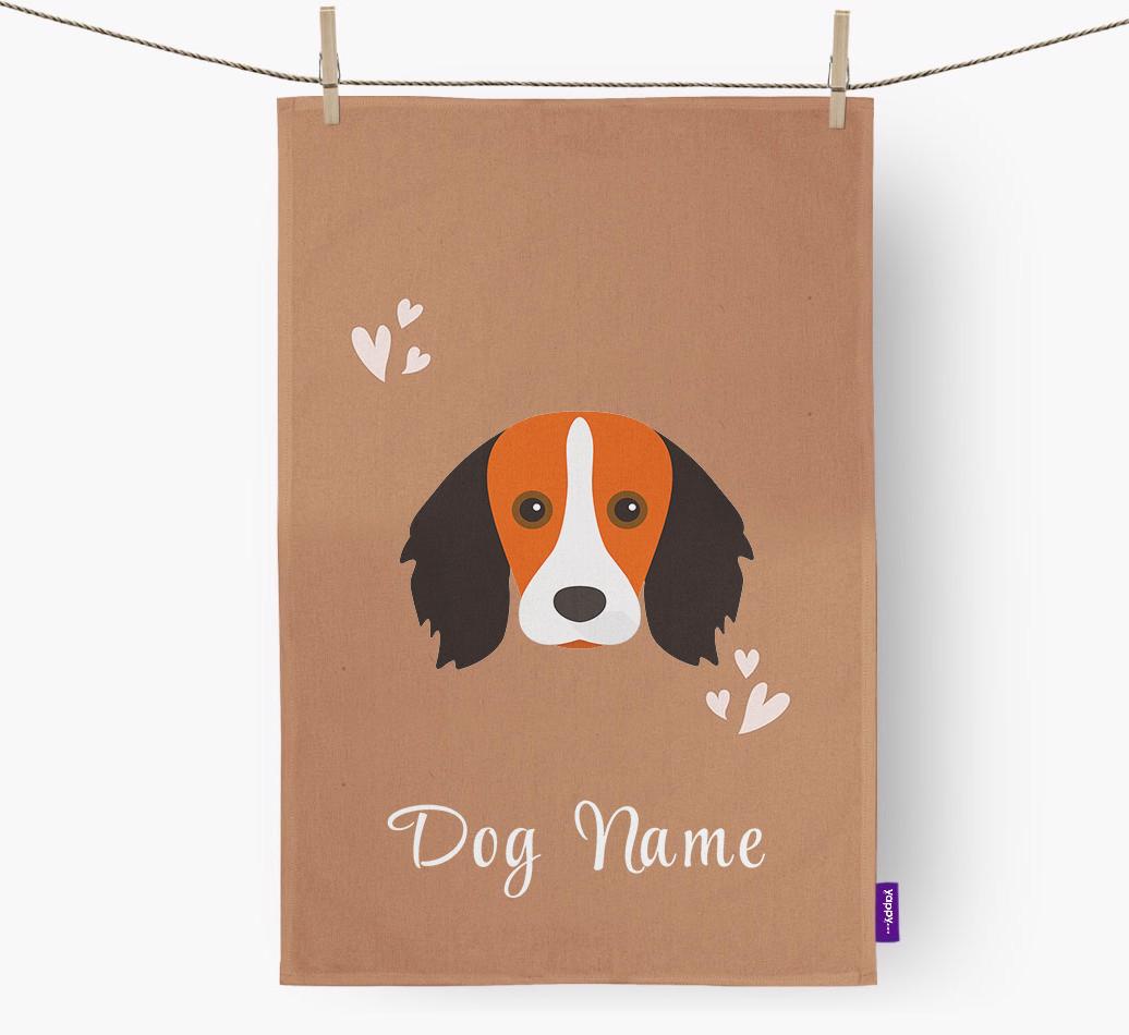 'Hearts' - Personalized {breedFullName} Dish Towel