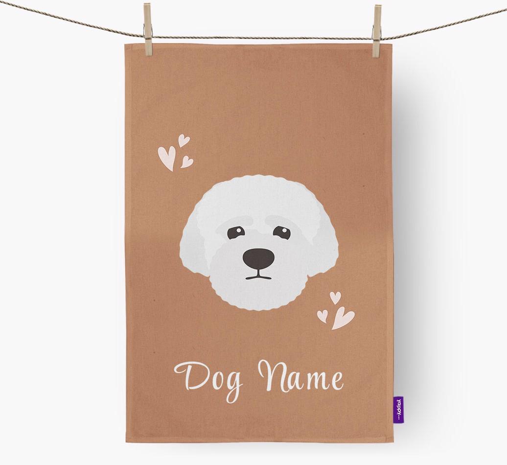 'Hearts' - Personalized {breedFullName} Dish Towel