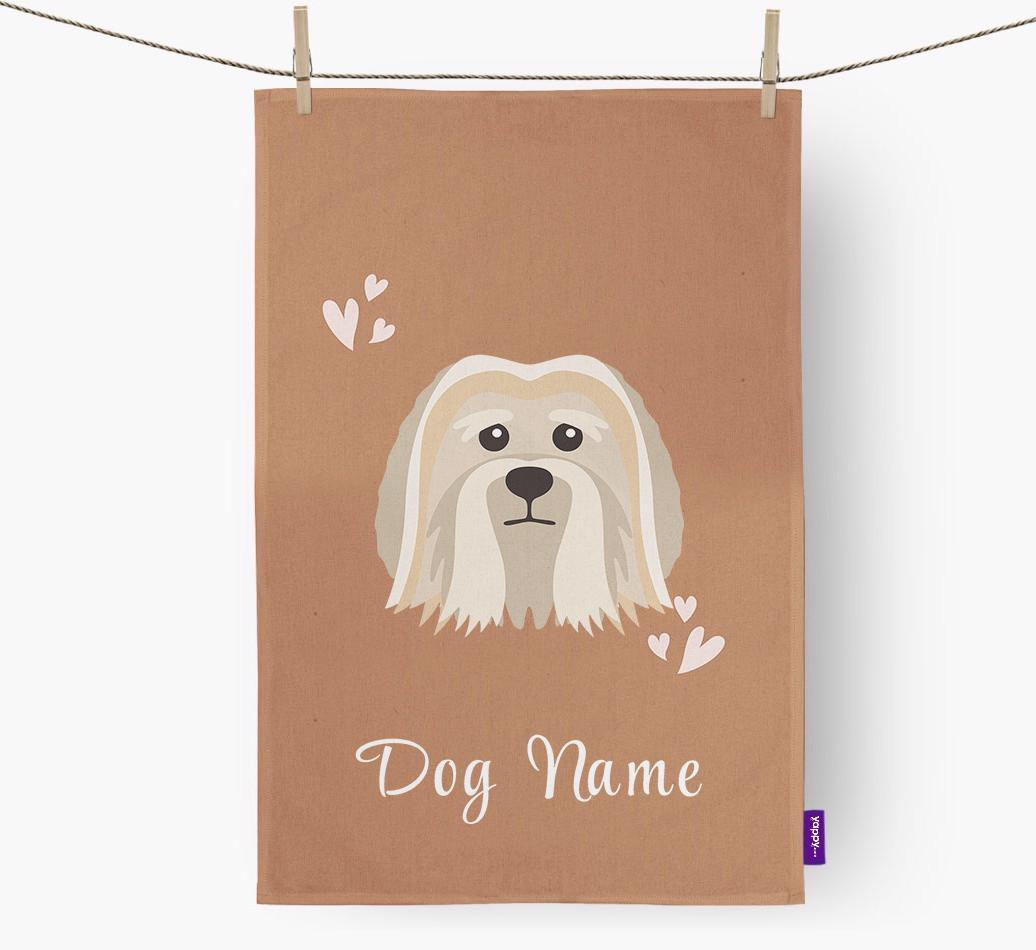 'Hearts' - Personalized {breedFullName} Dish Towel