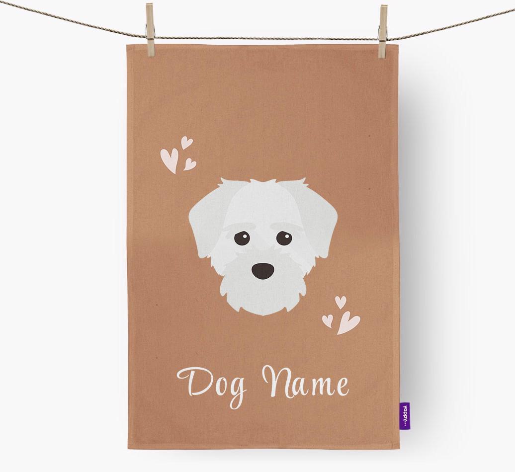 'Hearts' - Personalized {breedFullName} Dish Towel