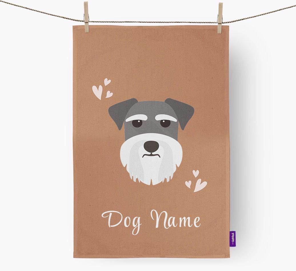 'Hearts' - Personalized {breedFullName} Dish Towel