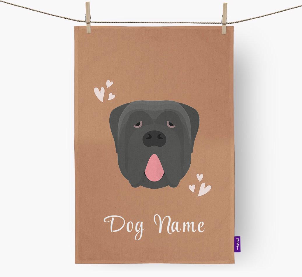 'Hearts' - Personalized {breedFullName} Dish Towel