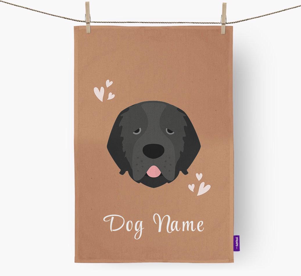 'Hearts' - Personalized {breedFullName} Dish Towel