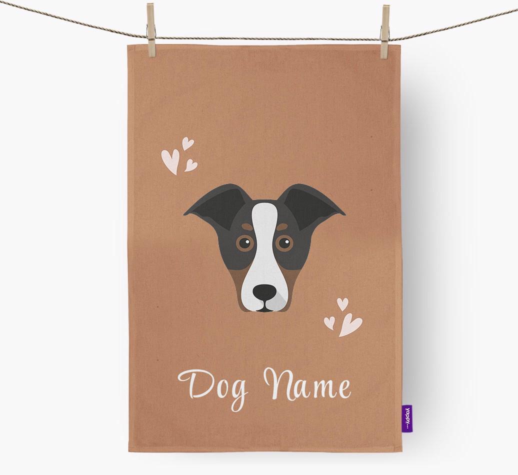 'Hearts' - Personalized {breedFullName} Dish Towel