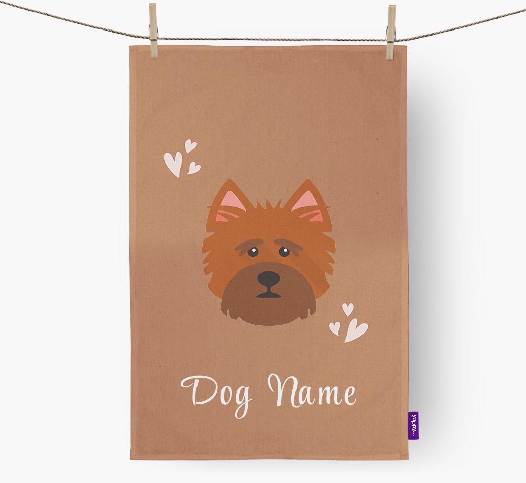 'Hearts' - Personalized {breedFullName} Dish Towel