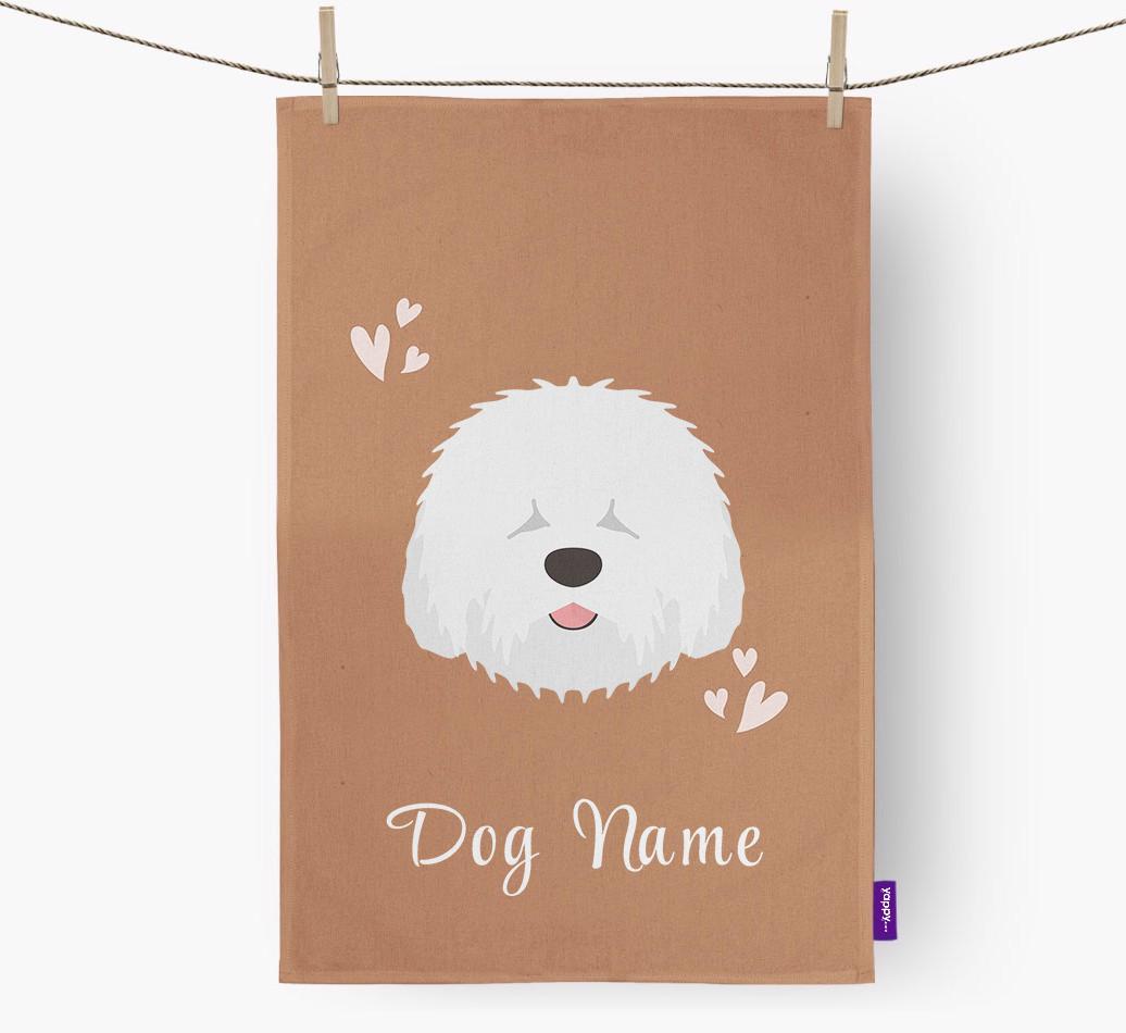 'Hearts' - Personalized {breedFullName} Dish Towel