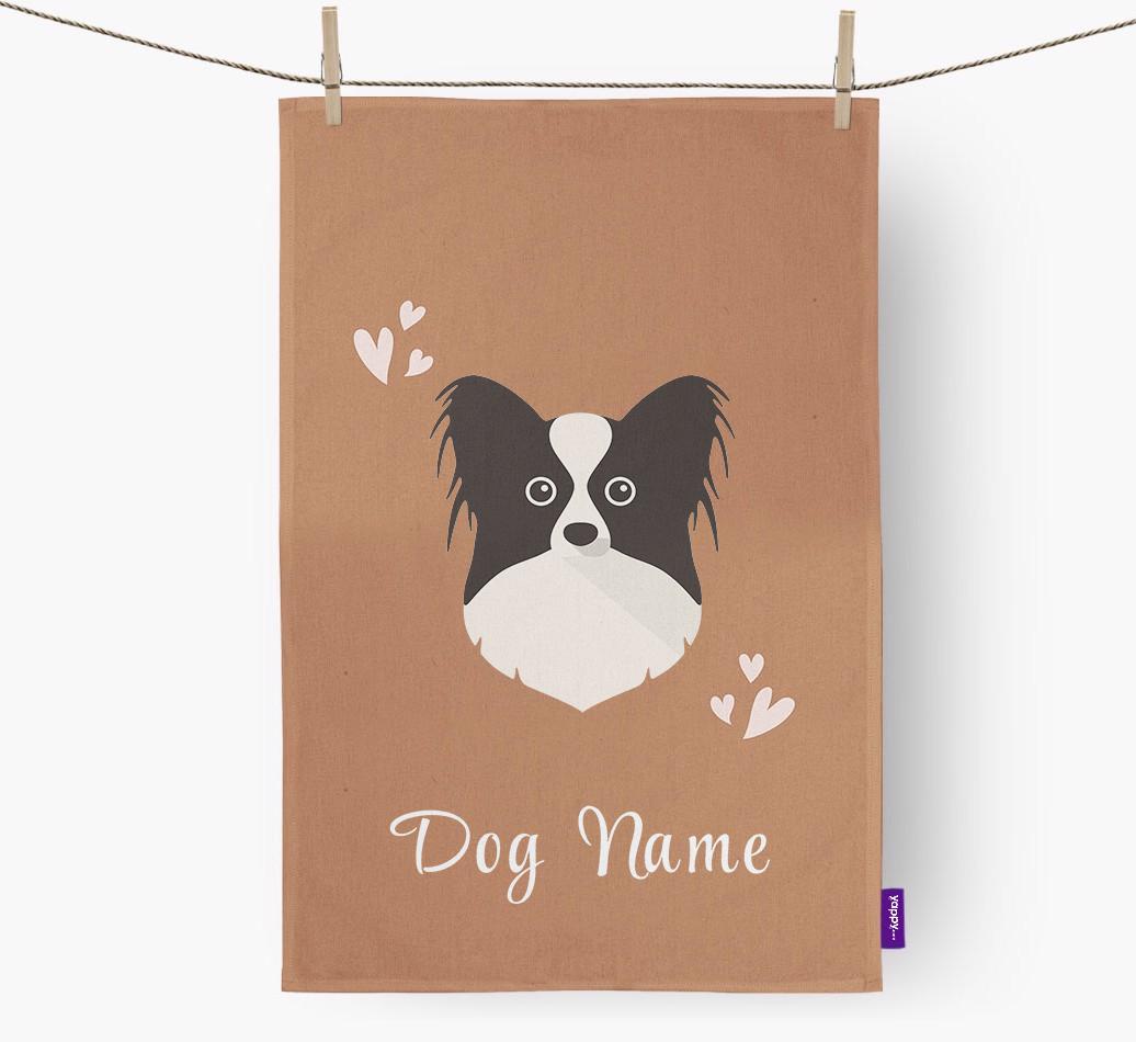 'Hearts' - Personalized {breedFullName} Dish Towel