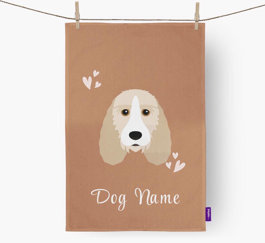 'Hearts' - Personalized {breedFullName} Dish Towel