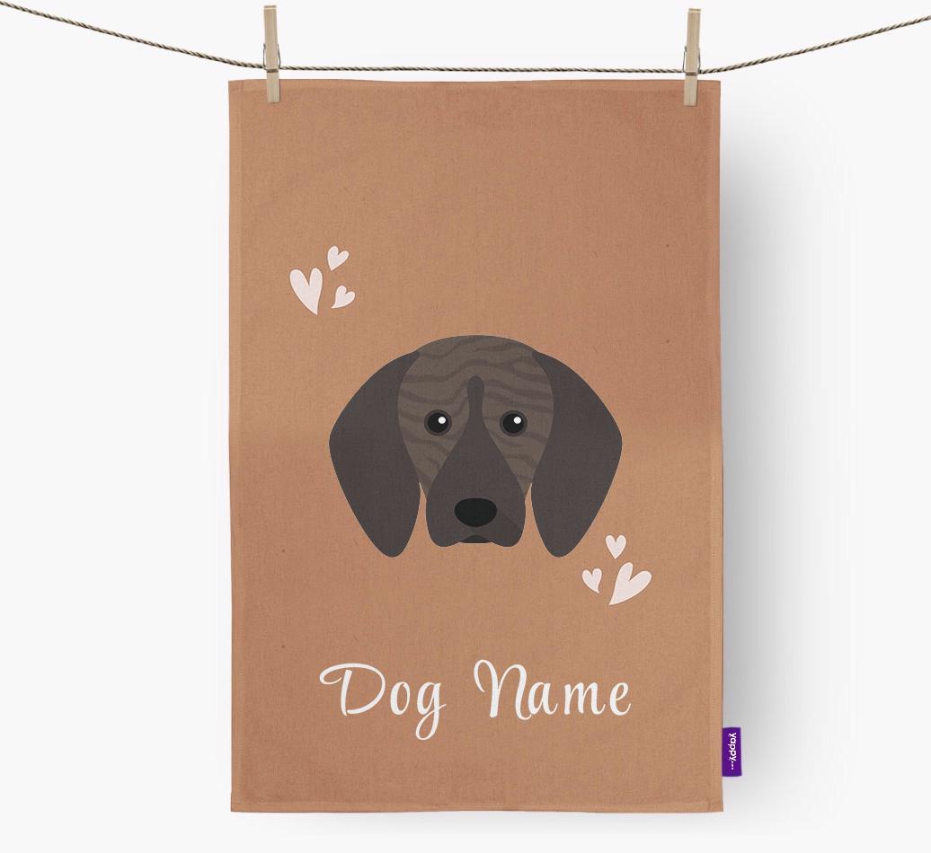 'Hearts' - Personalized {breedFullName} Dish Towel