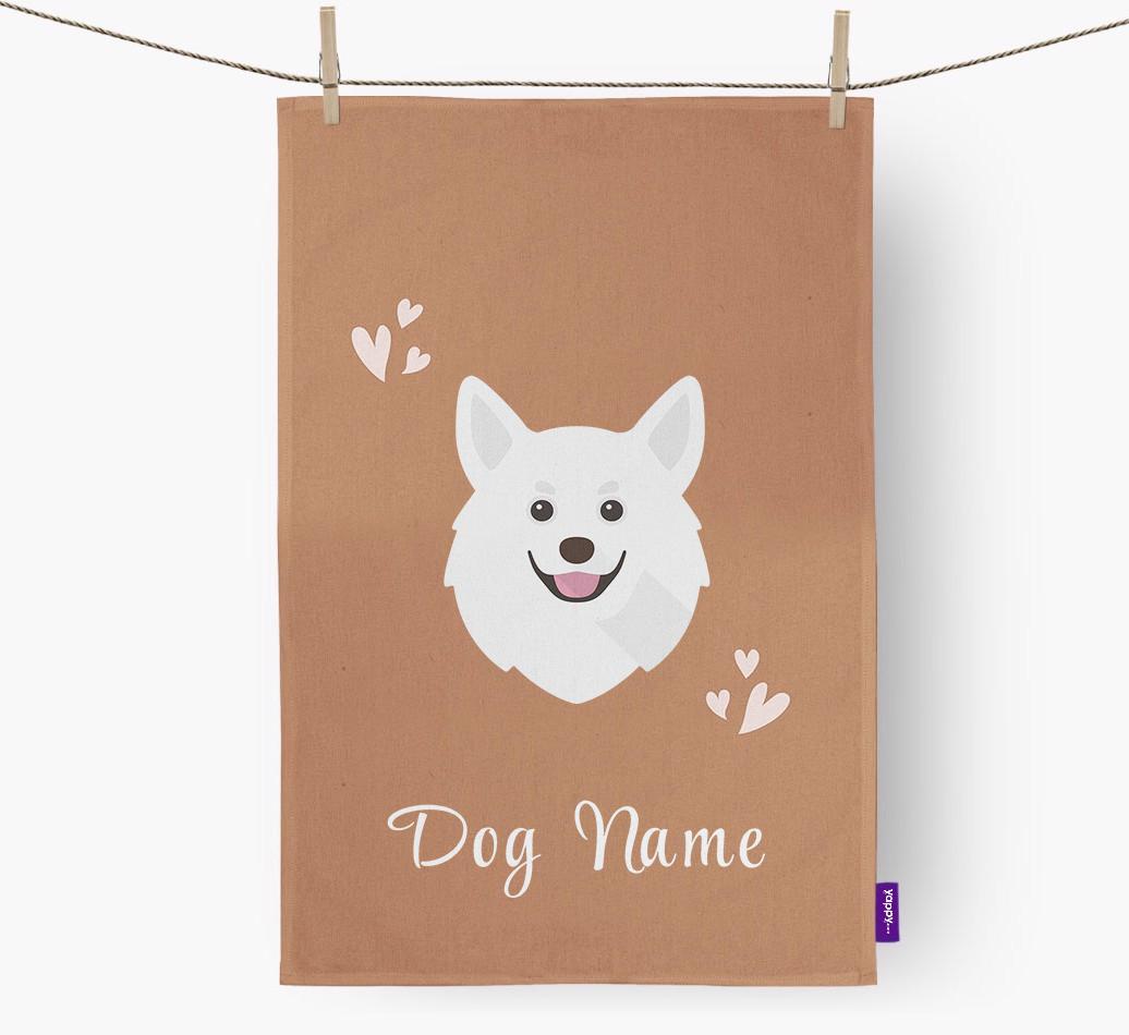 'Hearts' - Personalized {breedFullName} Dish Towel