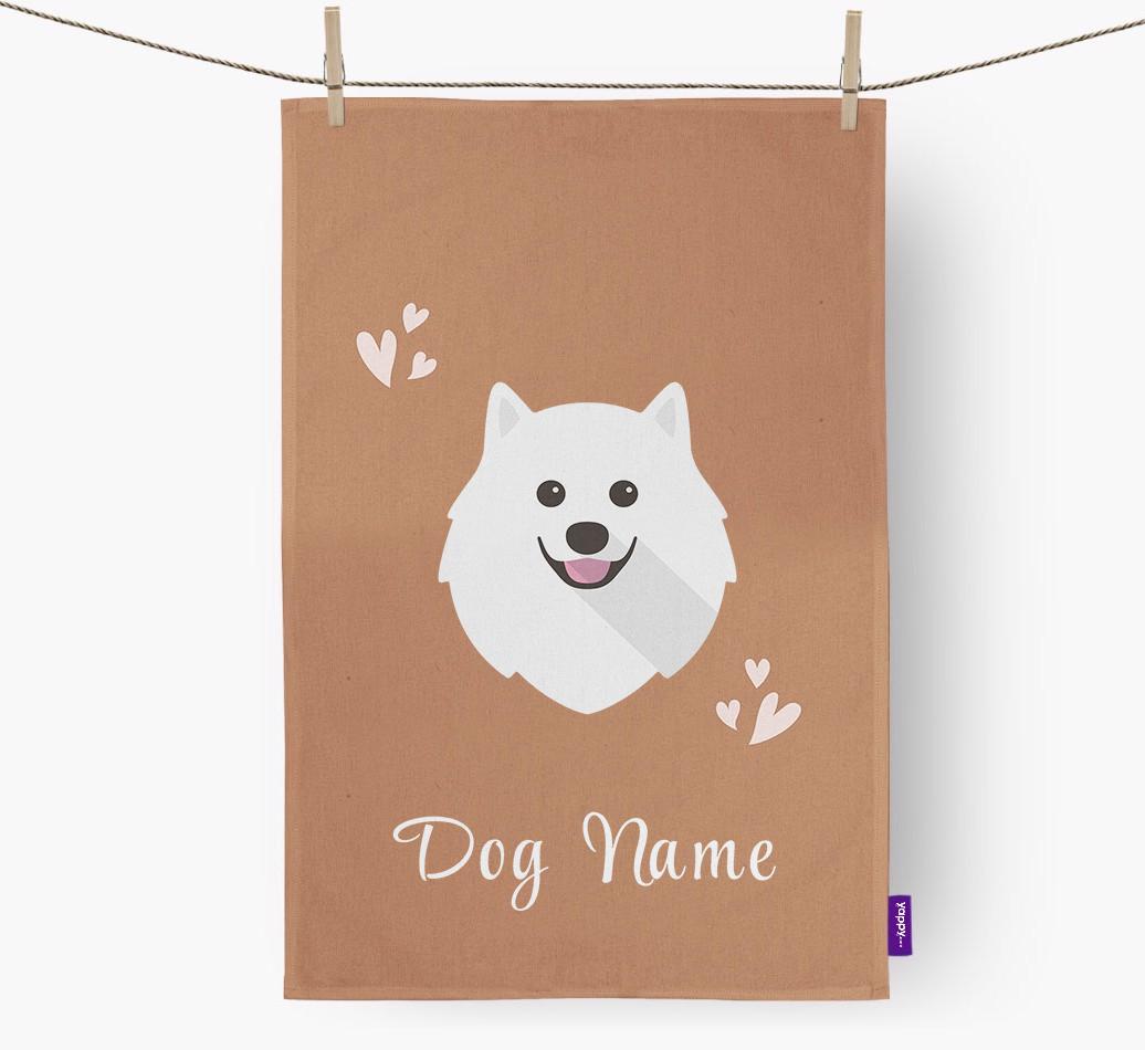 'Hearts' - Personalized {breedFullName} Dish Towel