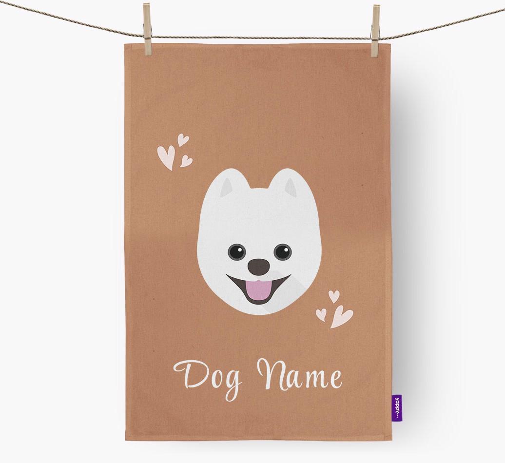 'Hearts' - Personalized {breedFullName} Dish Towel