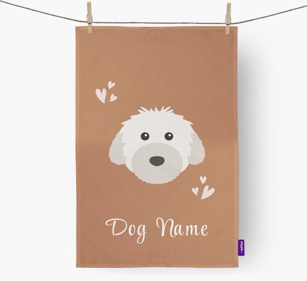 'Hearts' - Personalized {breedFullName} Dish Towel