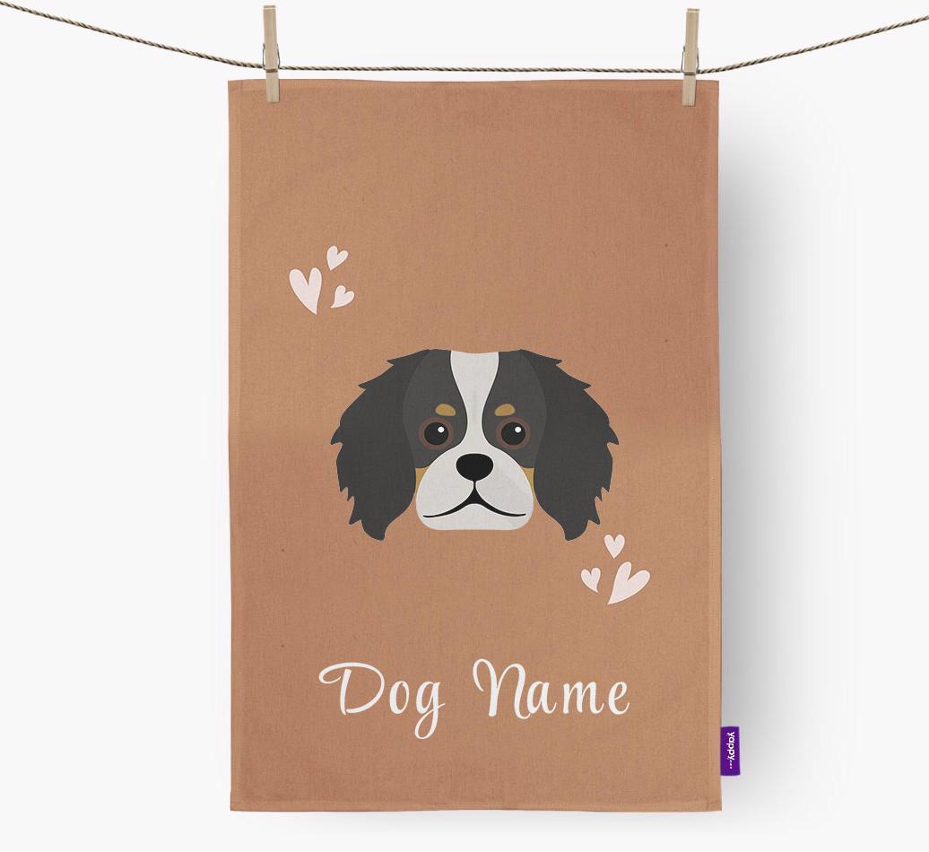 'Hearts' - Personalized {breedFullName} Dish Towel