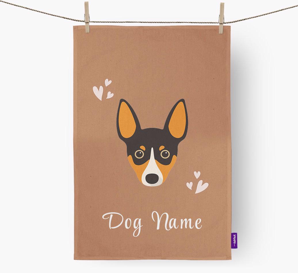 'Hearts' - Personalized {breedFullName} Dish Towel