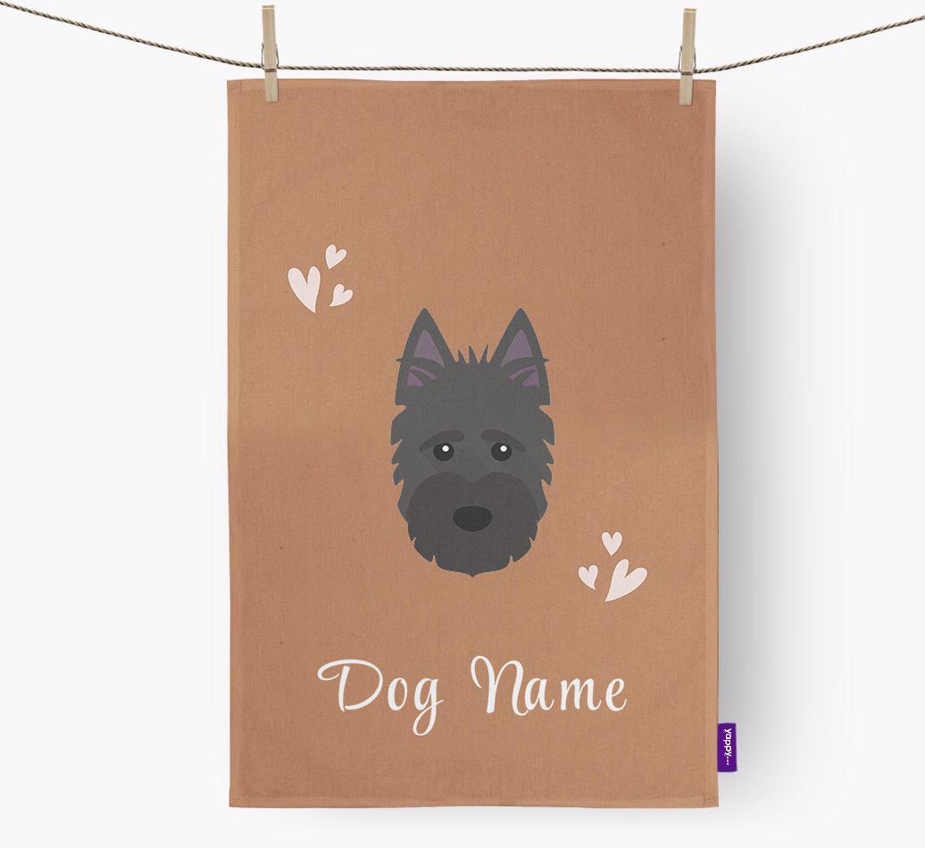 'Hearts' - Personalized {breedFullName} Dish Towel