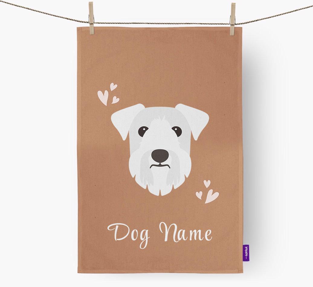 'Hearts' - Personalized {breedFullName} Dish Towel