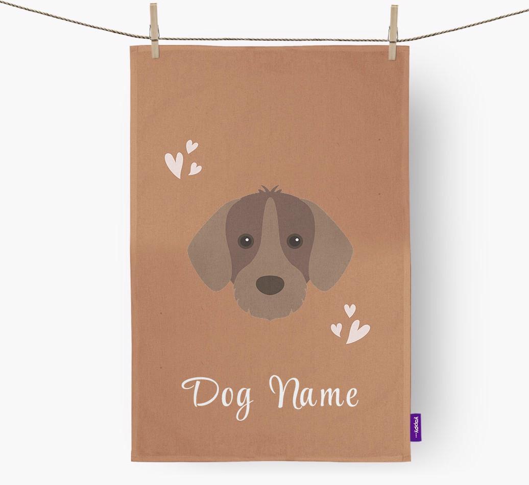 'Hearts' - Personalized {breedFullName} Dish Towel