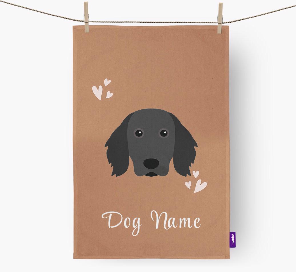 'Hearts' - Personalized {breedFullName} Dish Towel