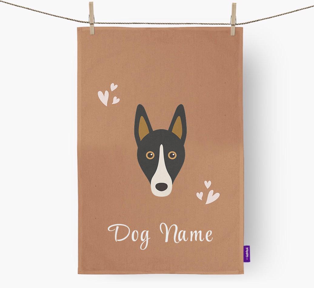 'Hearts' - Personalized {breedFullName} Dish Towel